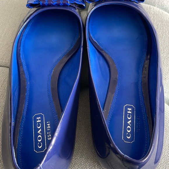 Coach Wesley Blue Patent Leather Flats - Picture 12 of 16